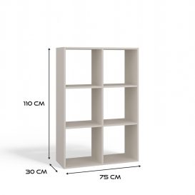 Malax 2x3 polc, 110x75x30 cm, kasmír