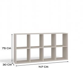 Malax 2x4 polc, 147x75x30 cm, kasmír