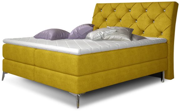 Adel 180x200 boxspring ágy matraccal sárga