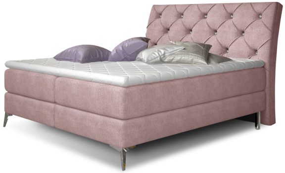 Adel 180x200 boxspring ágy matraccal rózsaszín