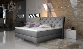 Adel 160x200 boxspring ágy matraccal sötétszürke