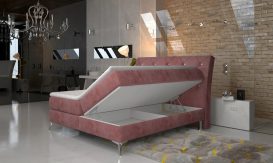 Adel 140x200 boxspring ágy matraccal rózsaszín
