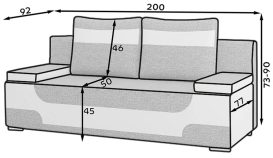 Area ágyfunkciós kanapé szürke
