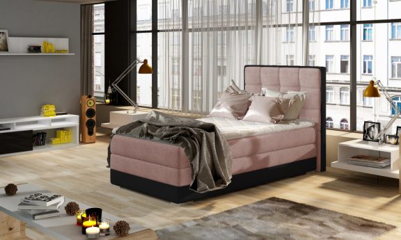 Aster 90x200 boxspring ágy matraccal rózsaszín