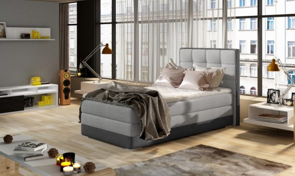 Aster 90x200 boxspring ágy matraccal szürke