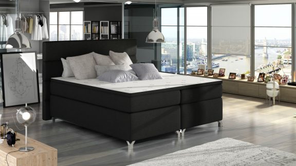 Amadeo 140x200 boxspring ágy matraccal fekete