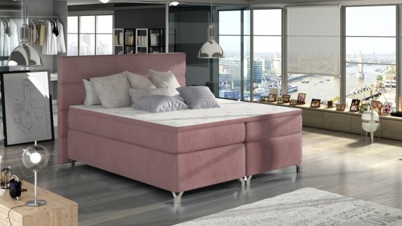 Amadeo 140x200 boxspring ágy matraccal rózsaszín