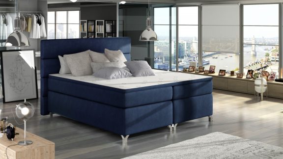 Amadeo 160x200 boxspring ágy matraccal sötétkék