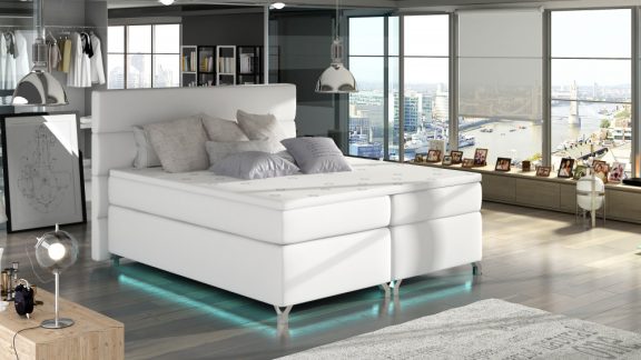 Amadeo 140x200 boxspring ágy matraccal fehér