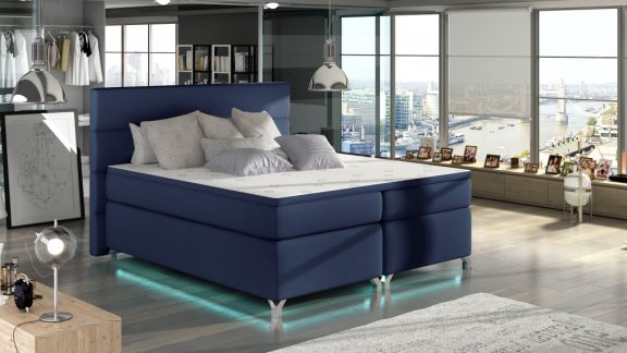 Amadeo 180x200 boxspring ágy matraccal sötétkék