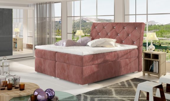 Balvin 140x200 boxspring ágy matraccal rózsaszín