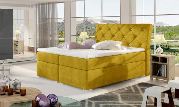 Balvin 180x200 boxspring ágy matraccal sárga
