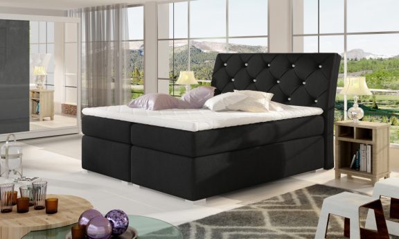 Balvin 160x200 boxspring ágy matraccal fekete