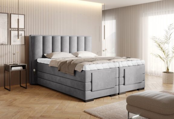 Veros 180x200 boxspring ágy matraccal szürke