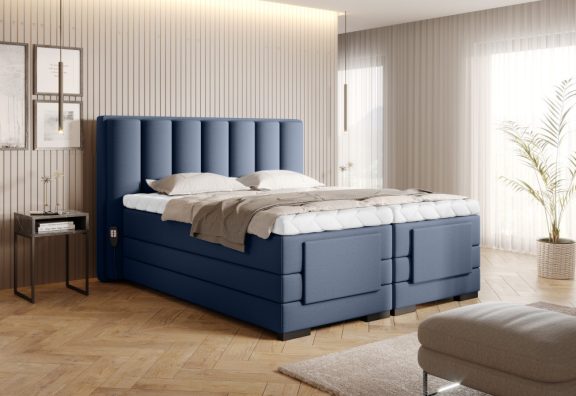 Veros 140x200 boxspring ágy matraccal sötétkék