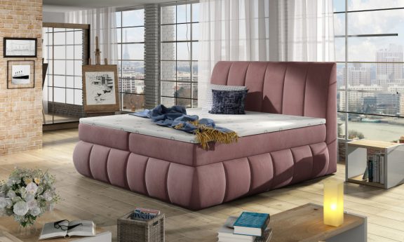 Vincenzo 180x200 boxspring ágy matraccal rózsaszín