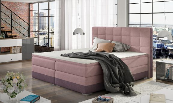 Damaso 140x200 boxspring ágy matraccal rózsaszín