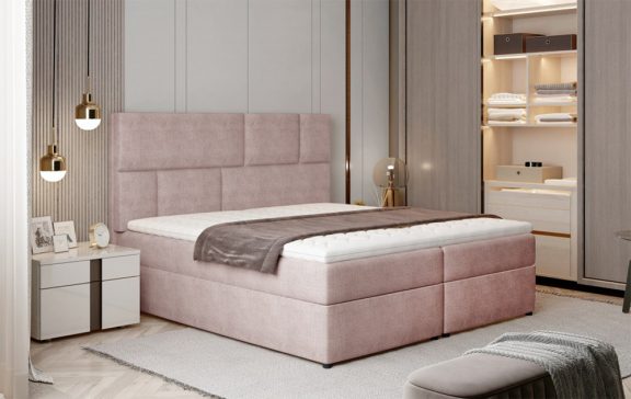 Florence 145x210 boxspring ágy matraccal rózsaszín