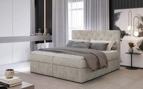 Loree 140x200 boxspring ágy matraccal bézs - N