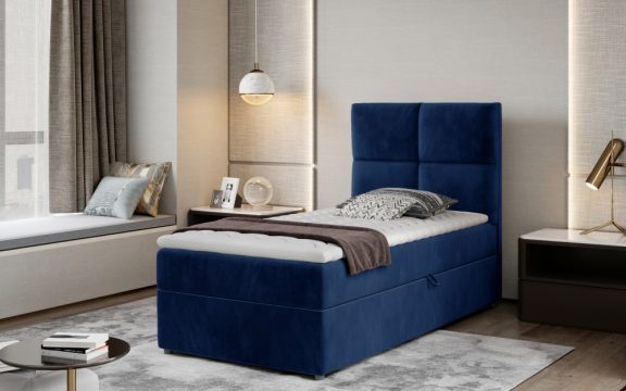 Rivia 90x200 boxspring ágy matraccal sötétkék