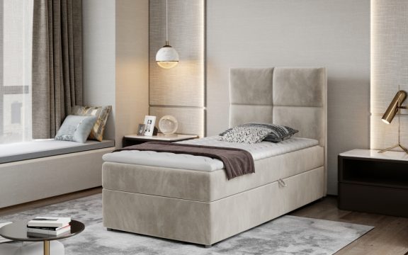 Rivia 90x200 boxspring ágy matraccal bézs