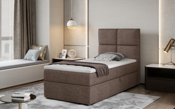 Rivia 90x200 boxspring ágy matraccal világos barna