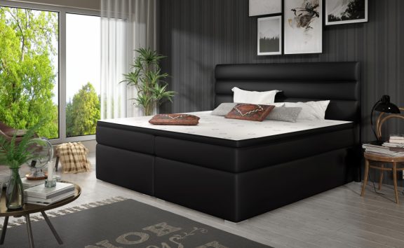 Softy 140x200 boxspring ágy matraccal fekete