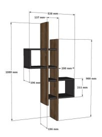 Emse Fali polc 54x20x108  Zafír tölgyfehér N