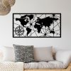 World Map Large 2 Fali fém dekoráció 120x60  Fekete