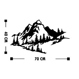 Mountain 2 Fali fém dekoráció 70x40  Fekete N