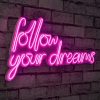 Follow Your Dreams - Pink Dekoratív műanyag LED világítás 60x2x32  Rózsaszín