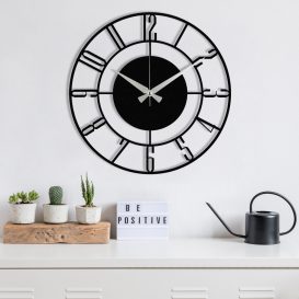 Enzoclock - S011 Dekoratív fém falióra 48x48  Fekete N