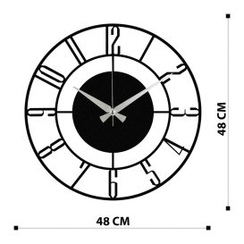 Enzoclock - S011 Dekoratív fém falióra 48x48  Fekete N