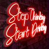 Stop Thinking Start Drinking - Red Dekoratív műanyag LED világítás 78x2x34  Piros