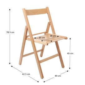 Tatti Összecsukható Bükkfa szék Natur - 2db