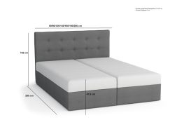 Fado II Boxspring ágy matraccal 180x200 (Bonell)  Barna