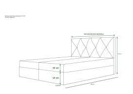 Atlea Boxspring ágy matraccal 140x200 (Bonell)  világoskék
