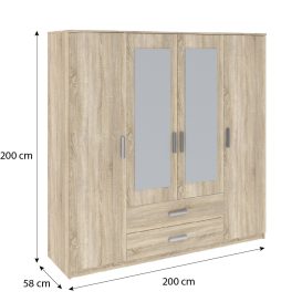 Verdana Gardróbszekrény szett 300 cm - Sonoma