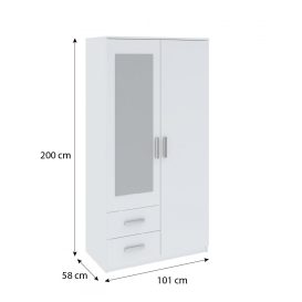 Verdana gardróbszekrény 100cm F 2D2S Fehér