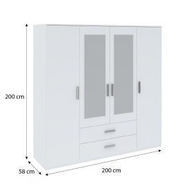 Verdana Gardróbszekrény szett 300 cm - Fehér