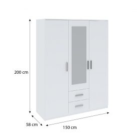 Verdana gardróbszekrény 150cm F 3D2S Fehér