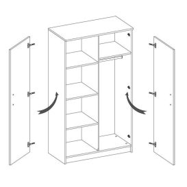 Smyk 06 Ifjúsági 2 ajtós gardrób szekrény sonoma - fehér- Választható színes fogantyúval