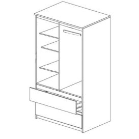 Washington Gardróbszekrény Fehér 90 cm