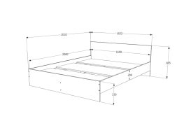 Pietro II NEW Kétszemélyes 160x200 bútor szett Adormo 15 cm matraccal és 2 éjjeliszekrénnyel – sonoma