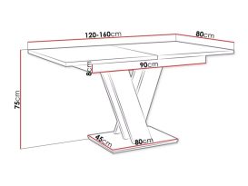 Masiv 4 személyes étkezőszett Coleta székekkel, Beton - Szürke