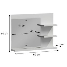 Haro L3 Fürdőszoba tükrös polc - fehér N
